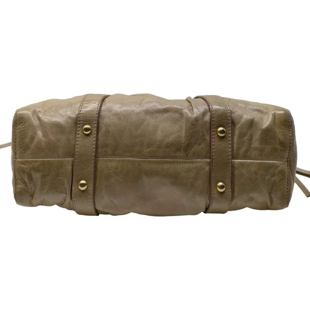 666114C V Miu Miu Crossbody Bag Beige Leather - Picture 4 of 9